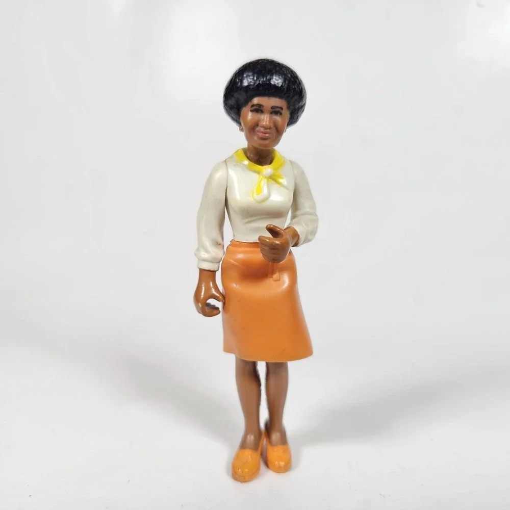 Vintage African American Mom 1979 Fisher-Price Doll House 4 Inch Doll
